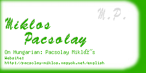 miklos pacsolay business card